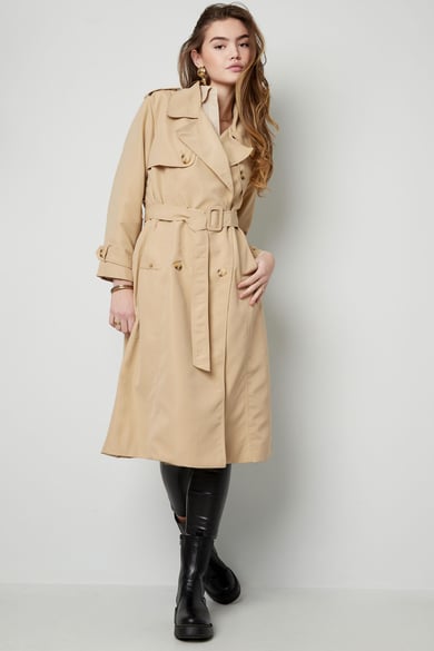 Gabardina básica larga - beige S h5 Imagen9